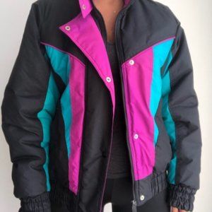 Vintage 80's Hot Music Ski Short Coat Jacket L